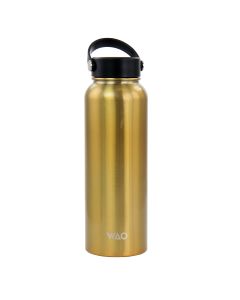 WAO 38 Ounce Stainless Steel Insulated Thermal Bottle with Lid in Dark Gold
