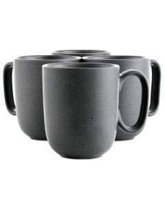 Our Table Landon 4 Piece 15 Ounce Round Stoneware Mug Set in Truffle