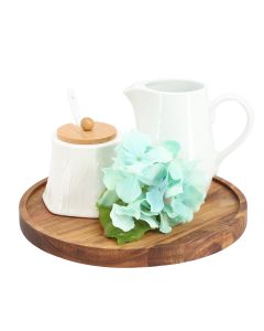 MegaChef 10 Inch Acacia Wood Lazy Susan Tray
