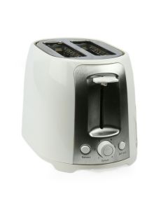 Brentwood 2 Slice Cool Touch Toaster ; White and Stainless Steel